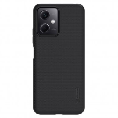 Akcija! Dėklas Nillkin Super Frosted Shield Xiaomi Redmi Note 12 5G / Poco X5 5G Juodas