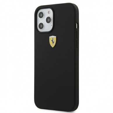 Dėklas Originalus Ferrari Fessihcp12Lbk Iphone 12 Pro Max 6,7" juodas Hardcase On Track Silicone 1