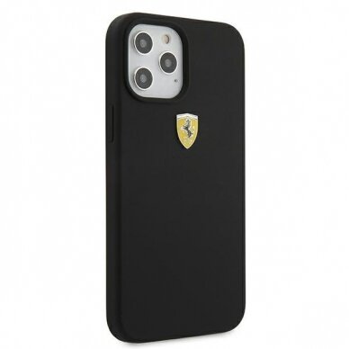 Dėklas Originalus Ferrari Fessihcp12Lbk Iphone 12 Pro Max 6,7" juodas Hardcase On Track Silicone 3