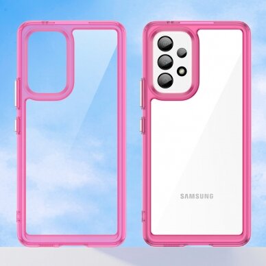 Samsung Galaxy A53 5G Dėklas Outer Space Case rožiniais kraštais 7