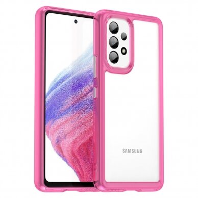 Samsung Galaxy A53 5G Dėklas Outer Space Case rožiniais kraštais