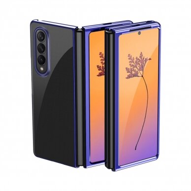 Dėklas Plating Samsung Galaxy Z Fold 4 Mėlynais kraštais