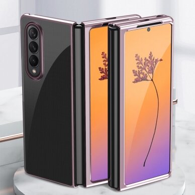 Dėklas Plating Samsung Galaxy Z Fold 4 Rožiniais kraštais 10