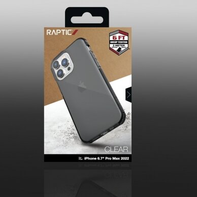 Dėklas Raptic Clear Case iPhone 14 Pro Max Juodas 2