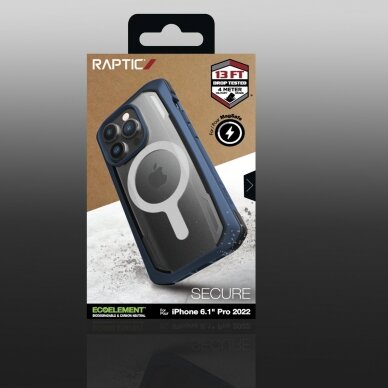 Dėklas Raptic Secure Case for iPhone 14 Pro with MagSafe Mėlynas 5