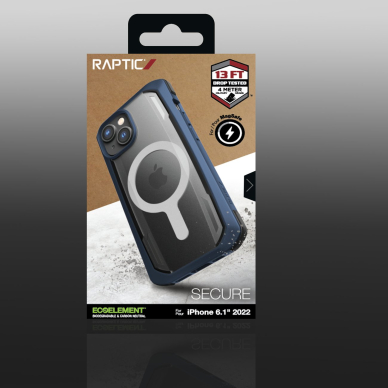 Dėklas Raptic Secure Case iPhone 14 with MagSafe Mėlynas 5