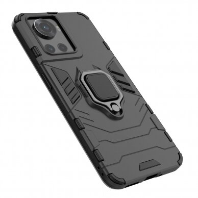 Dėklas Ring Armor armored hybrid OnePlus Ace Juodas 14