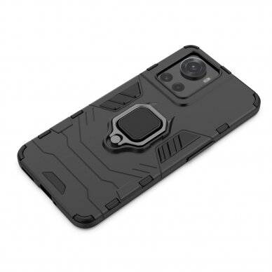 Dėklas Ring Armor armored hybrid OnePlus Ace Juodas 19