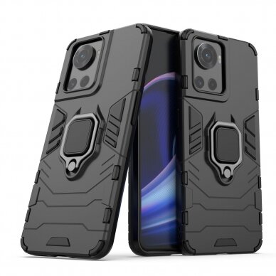 Dėklas Ring Armor armored hybrid OnePlus Ace Juodas