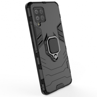 Dėklas Ring Armor Case Kickstand Tough Rugged Samsung Galaxy A42 5G Juodas 3