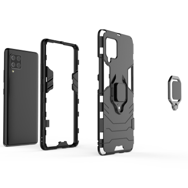 Dėklas Ring Armor Case Kickstand Tough Rugged Samsung Galaxy A42 5G Mėlynas 3