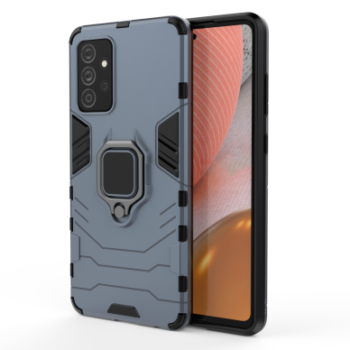 Samsung Galaxy A72 Dėklas Ring Armor Case Kickstand Tough Rugged 4G Mėlynas 1