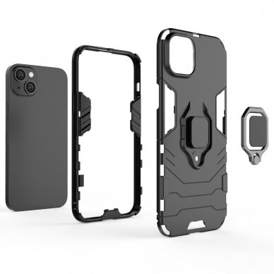 Dėklas Ring Armor iPhone 14 Juodas 2