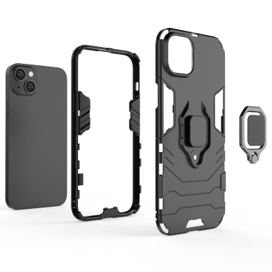 Dėklas Ring Armor iPhone 14 Plus Juodas 2