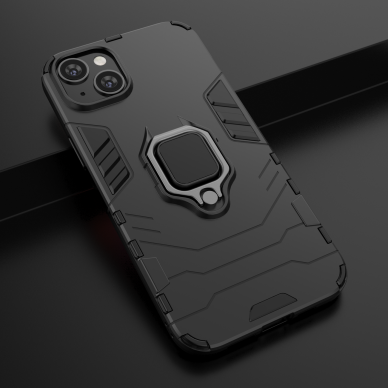 Dėklas Ring Armor iPhone 14 Plus Juodas 7