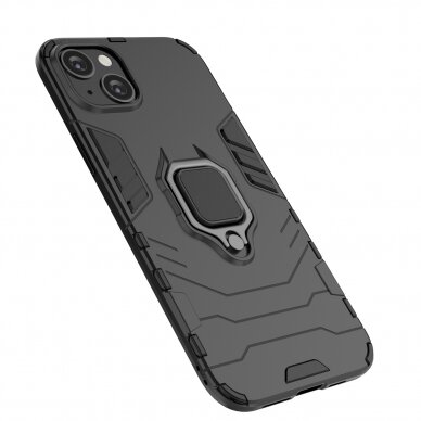 Akcija! Dėklas Ring Armor iPhone 14 Pro Juodas 15