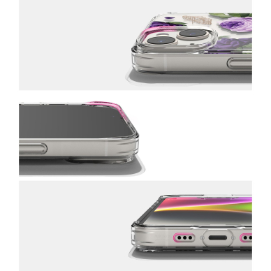 Dėklas Ringke Fusion Design Armored iPhone 14 Plus Permatomas (Purple rose) (FD637E29) 11