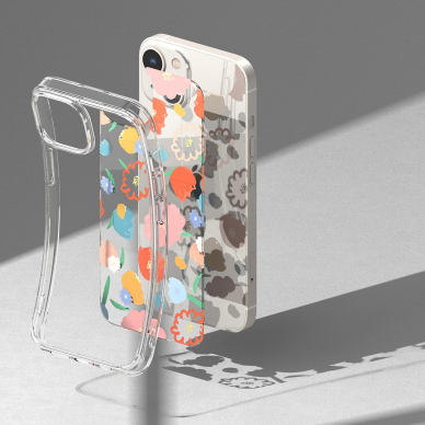 Dėklas Ringke Fusion Design Armored Sleeve iPhone 14 Plus Permatomas (Floral) (FD637E31) 10