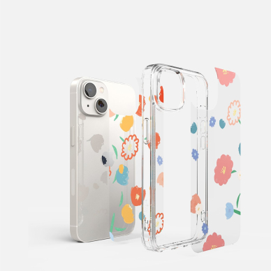 Dėklas Ringke Fusion Design Armored Sleeve iPhone 14 Plus Permatomas (Floral) (FD637E31) 4