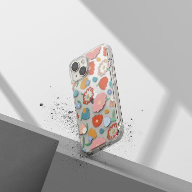 Dėklas Ringke Fusion Design Armored Sleeve iPhone 14 Plus Permatomas (Floral) (FD637E31) 6