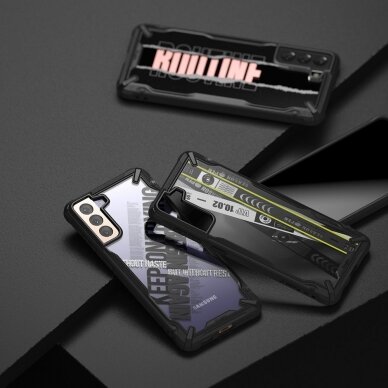 Dėklas Ringke Fusion X Design PC plastikas ir TPU Samsung Galaxy S21+ 5G (S21 Plus 5G) juodas (Cross) (XDSG0053) 4