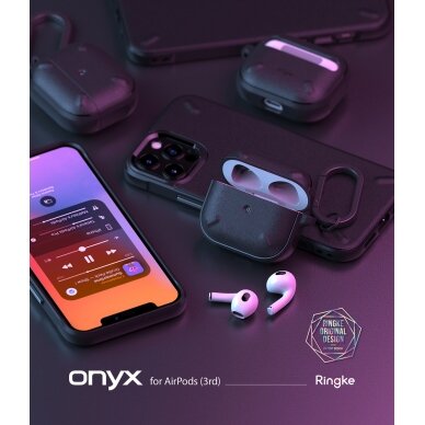 Akcija! Dėklas Ringke Onyx AirPods 3 Juodas (EC52336RS) 8