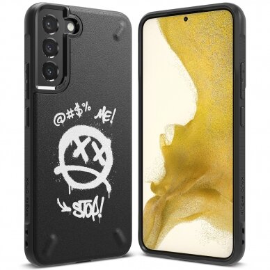 Dėklas Ringke Onyx Design Durable TPU Samsung Galaxy S22 Plus Juodas (Graffiti)