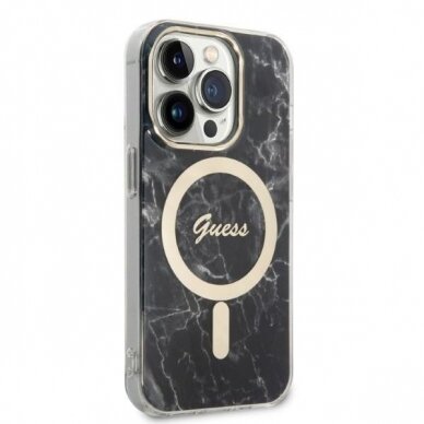 Dėklas Set Guess Marble MagSafe GUBPP14XHMEACSK  iPhone 14 Pro Max Juodas 3