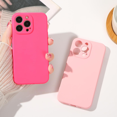 Dėklas Silicone case for iPhone 14 Plus Tamsiai rožinis 2