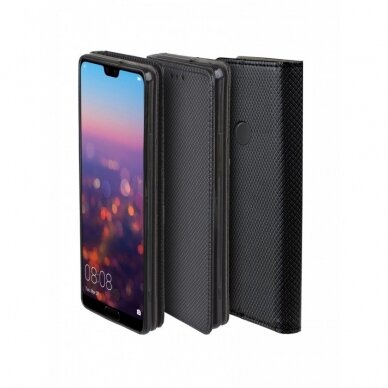 Dėklas Smart Magnet Huawei P20 Lite Juodas  DZWT2129 2