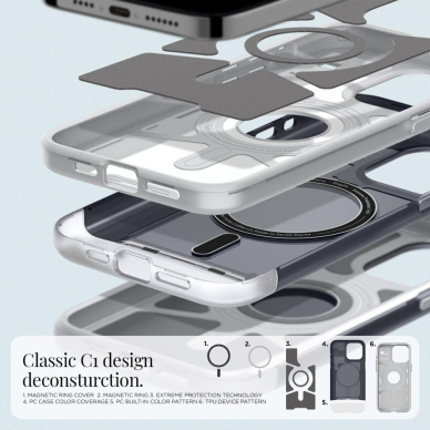 Dėklas Spigen CLASSIC C1 MAG MAGSAFE IPHONE 15 PRO MAX GRAPHITE 14