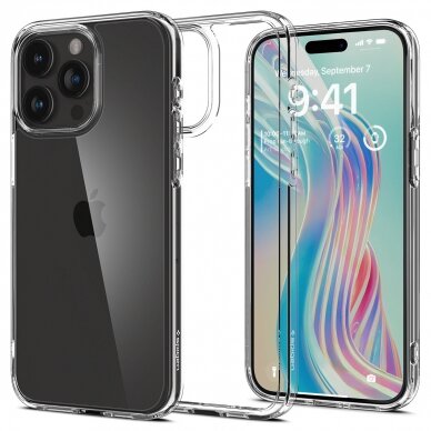 Dėklas Spigen CRYSTAL HYBRID IPHONE 15 PRO - Permatomas 8