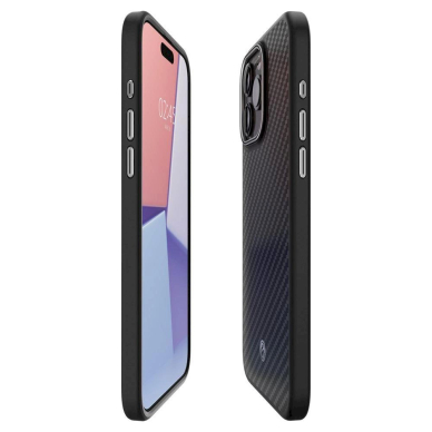 Dėklas Spigen Enzo Aramid Mag Case with MagSafe for iPhone 15 Pro - Matte Juodas 6