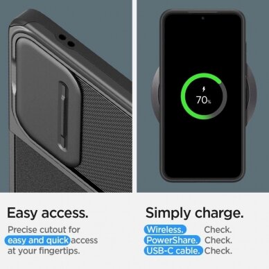 Dėklas Spigen Optik Armor case for Samsung Galaxy S24 - Juodas 15