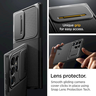 Dėklas Spigen Optik Armor case for Samsung Galaxy S24 Ultra - Juodas 12