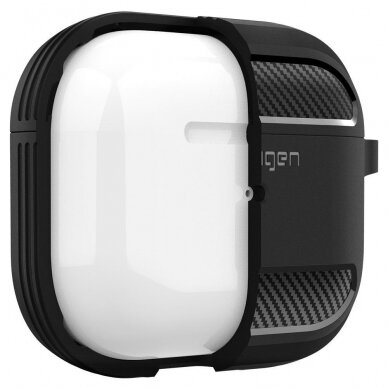 Akcija! DĖKLAS SPIGEN RUGGED ARMOR APPLE AIRPODS 3 MATTE JUODAS 5