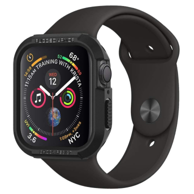 DĖKLAS SPIGEN RUGGED ARMOR APPLE WATCH 4/5/6 / SE (40MM) JUODAS