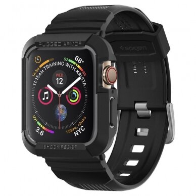 DĖKLAS SPIGEN RUGGED ARMOR APPLE WATCH 4/5/6 / SE (44MM) JUODAS