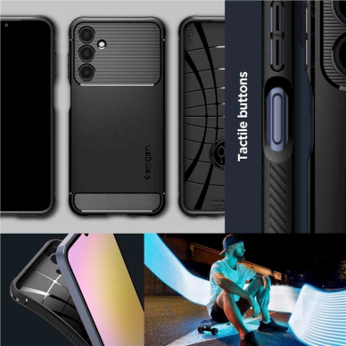 Dėklas Spigen Rugged Armor case for Samsung Galaxy A25 5G - Matinis Juodas 1