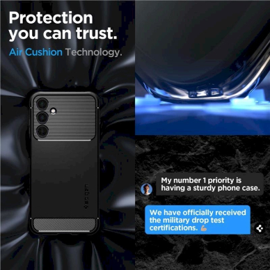 Dėklas Spigen Rugged Armor case for Samsung Galaxy A25 5G - Matinis Juodas 7