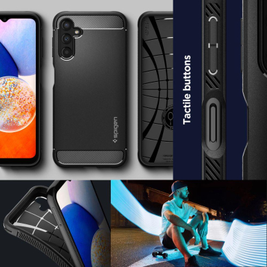 Dėklas Spigen RUGGED ARMOR GALAXY A14 4G Juodas 14