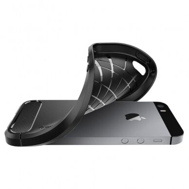 Akcija! DĖKLAS SPIGEN RUGGED ARMOR IPHONE 5S / SE JUODAS 3