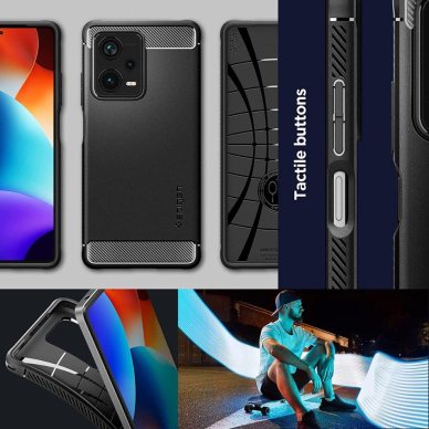 Dėklas Spigen RUGGED ARMOR XIAOMI REDMI NOTE 12 PRO PLUS 5G Juodas 13