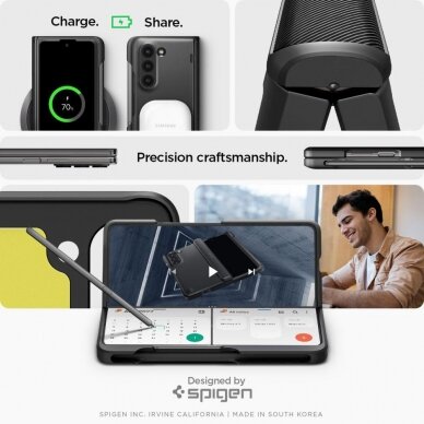 Dėklas Spigen SLIM ARMOR PRO PEN SAMSUNG GALAXY Z Fold 5 - Juodas 21