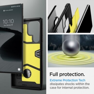 Samsung Galaxy S22 Ultra DĖKLAS SPIGEN TOUGH ARMOR  JUODAS 11