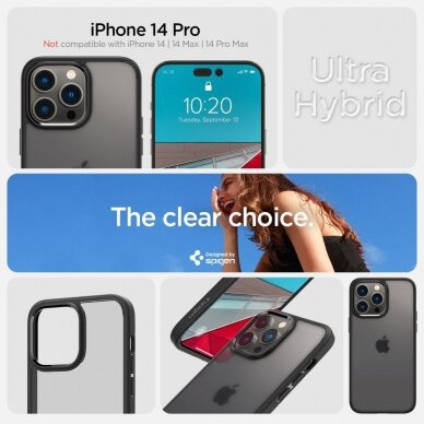 Dėklas Spigen ULTRA HYBRID IPHONE 14 PRO juodas 5