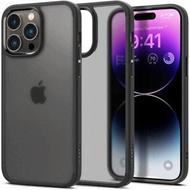 Dėklas Spigen ULTRA HYBRID IPHONE 14 PRO MAX juodas