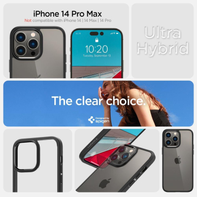 Dėklas Spigen ULTRA HYBRID IPHONE 14 PRO MAX Juodas 7