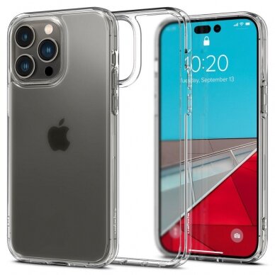 Dėklas Spigen ULTRA HYBRID IPHONE 14 PRO permatomas