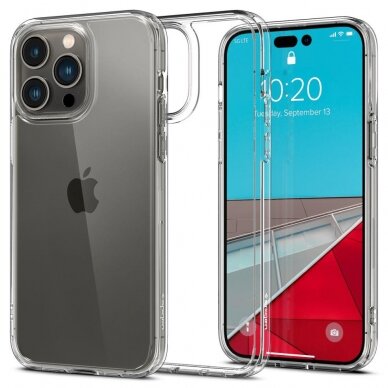 Dėklas Spigen ULTRA HYBRID IPHONE 14 PRO skaidrus